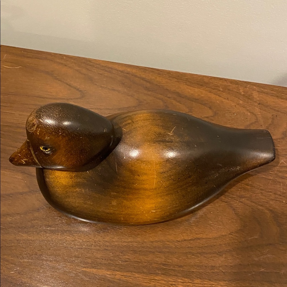 Handcrafted Wooden Duck decoy - Brown - Picture 2 of 8